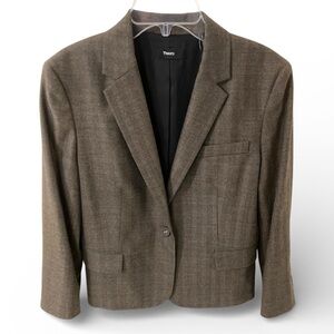 Theory Women’s Shrunken Blazer Chevron Flannel 6